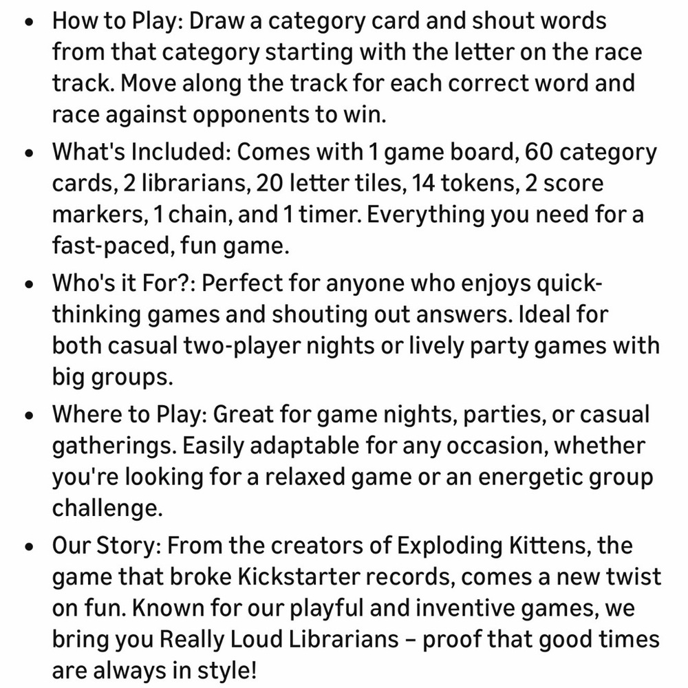 Really Loud Librarians Board Game by Exploding Kittens - Picture 8 of 8